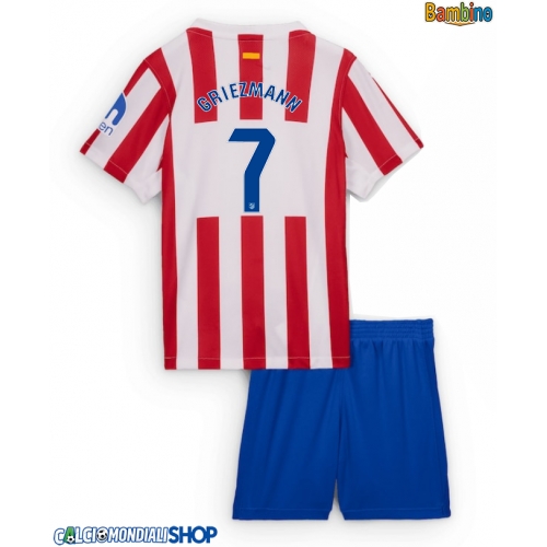 Maglie da calcio Atletico Madrid Antoine Griezmann #7 Prima Maglia Bambino 2025-26 Manica Corta + Pantaloni corti)